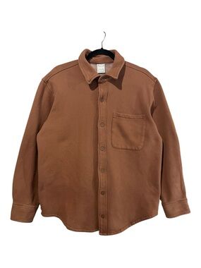 TNA  Aritzia Cozy Fleece Boyfriend Shirt Women’s Large Dusty Mauve